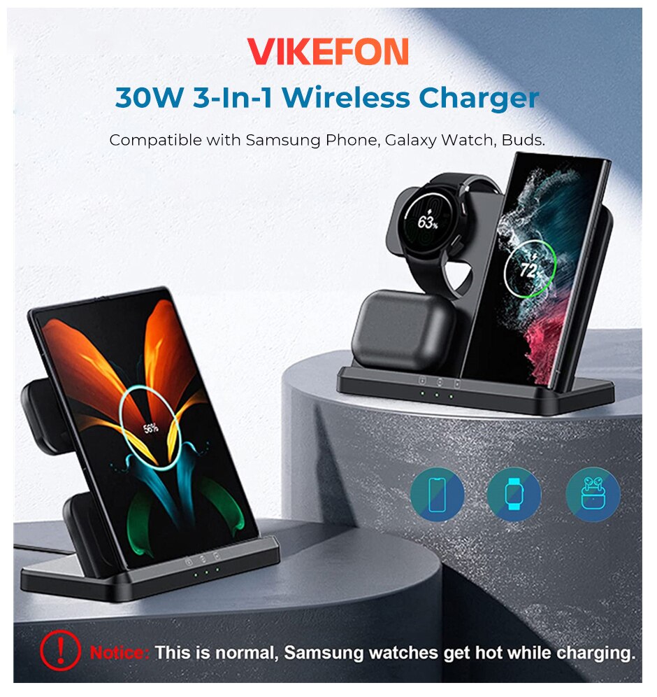3 in 1 Wireless Charging Dock Station for Samsung 3 in 1 Wireless Charging Dock Station for Samsung